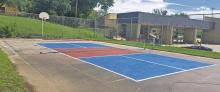 The new pickleball court on the south side of First Christian Church. The court was converted from the old tennis court. Contributed photo/Virgil Moore