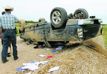 No injuries reported in single-vehicle rollover