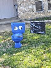 A resident’s house was “flushed” as part of a fundraiser for the Breckenridge High School One Act Play. Contributed photo/BHS Theater