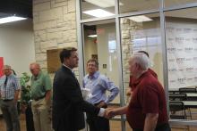 U.S. Rep Jodey Arrington spoke to several officials from Stephens County and Breckenridge this week. BA photo by James Norman