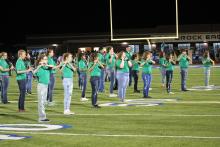 The Breckenridge marching band performs at halftime following Brock's homecoming ceremony. BA photo by James Norman