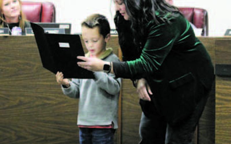 East Elementary Kindergarten teacher Halee Mitchell has been working with her students to develop writing skills. Two of her students read their Christmas short stories during the Breckenridge ISD meeting Monday, Dec. 12.