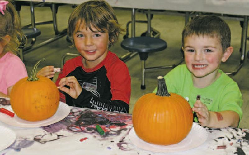 Students from East and South Elementary Schools participated in a pumpkin painting contest Wednesday, Oct. 26 and Thursday, Oct. 27, using pumpkins donated by United Supermarkets. Photo/Stevie Watkins