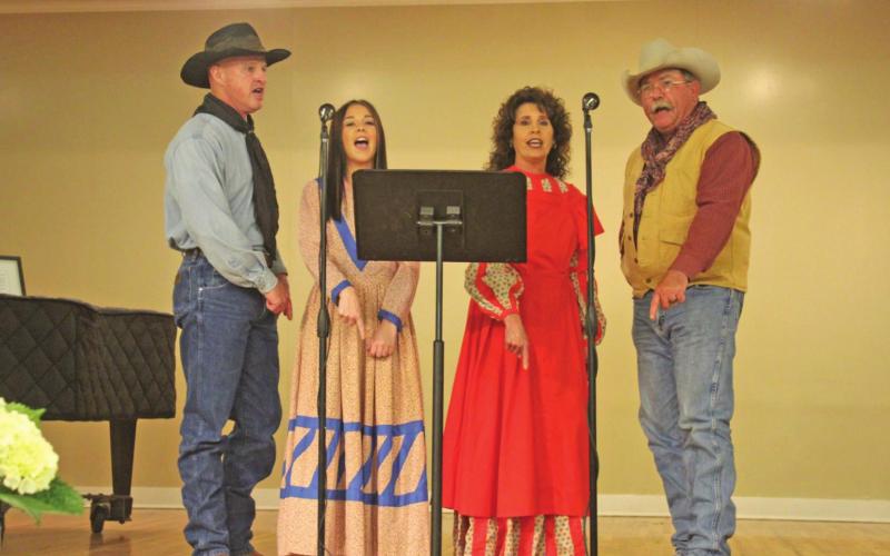 Ayers presents Fandangle Sampler to Woman’s Forum