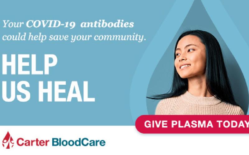 Carter Blood Drive searching for COVID-19 patients