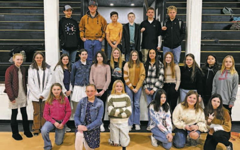 Students from Woodson Elementary School, top, and Woodson Junior High School, bottom, competed in the District 21-A UIL competition Wednesday, Nov. 30 in Newcastle. WJHS finished in first place overall in the district, with WES finishing in sixth place. Contributed photos