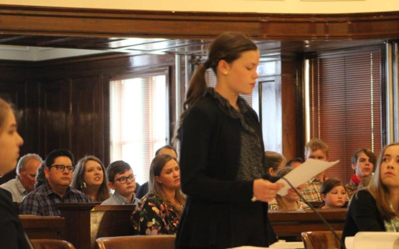 Students conduct Moot Trial, Judge Roach presides