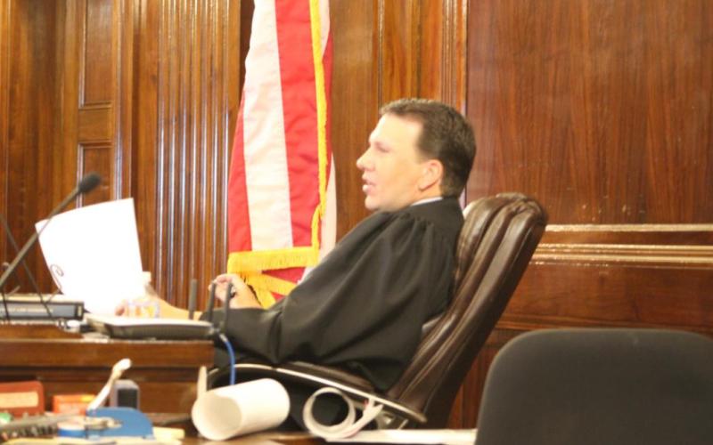 Students conduct Moot Trial, Judge Roach presides