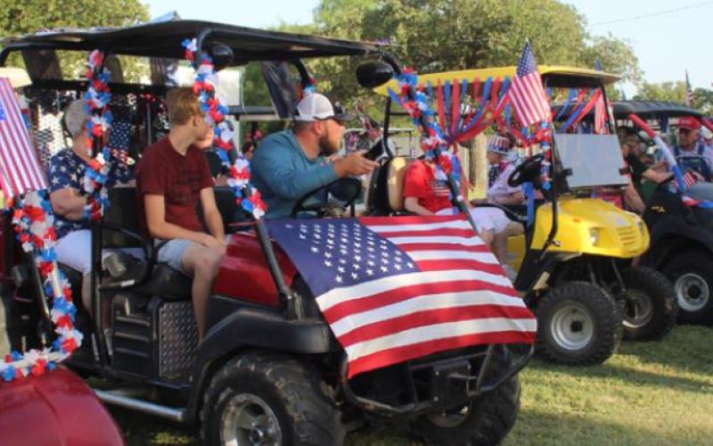 Golf Cart Parade for 4th of July celebration