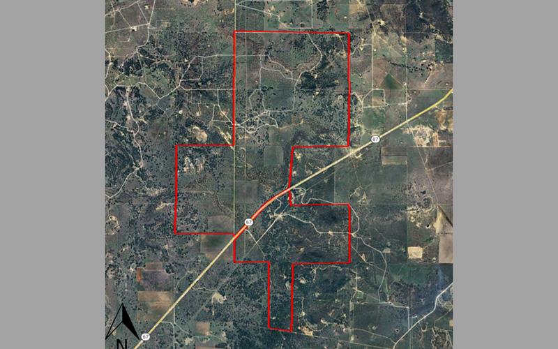 A site map crossing Hwy. 67 of the land Texas Parks and Wildlife Department is looking to acquire and use as a new wildlife management area. The Texas Parks and Wildlife Commission will be voting next week to pursue the acquisition. (Contributed photo)
