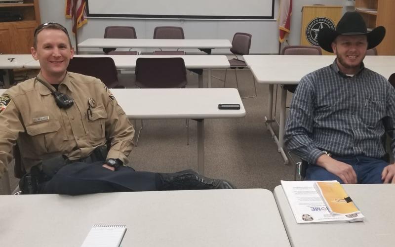Sheriff Will Holt (left) talks about the program with Chief Deputy Kevin Roach. BA photo by Melissa Baker