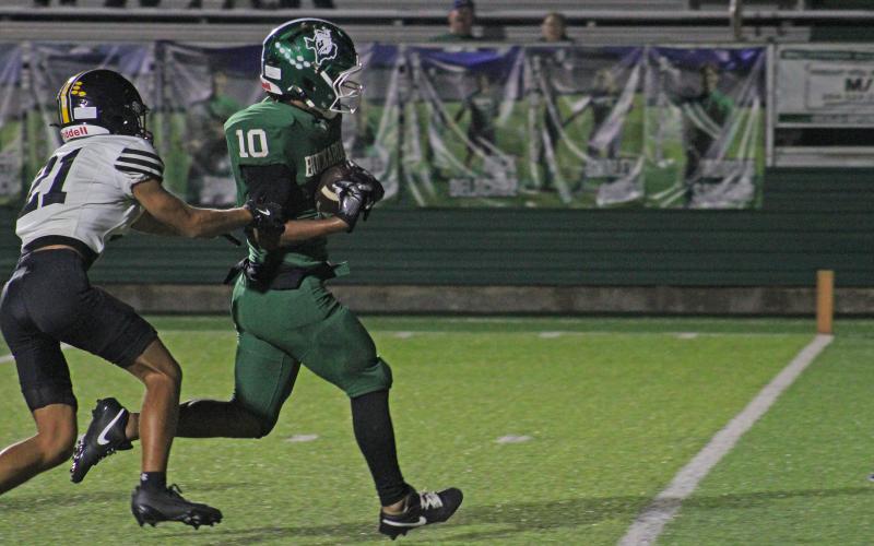 (Photo/Alex Kielar) Jaime Cruz rushes into the end zone for a Buckaroo score during a non-district game earlier this season. The Bucks have leaned on Cruz in the running game that will also see Christian Flores return from injury. 
