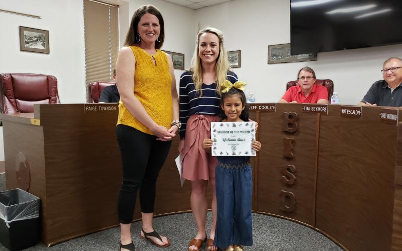Yuliana Ruiz was selected as East Elementary's Student of the Month. BA photo by James Norman