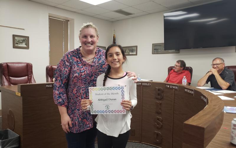 Abbigail Duran was selected as South Elementary's Student of the Month. BA photo by James Norman