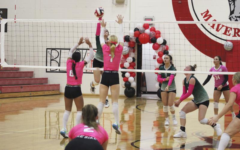 Violeta Gallegos combined for five kills, one block and six digs in a pair of road wins last week at Eastland and Comanche. Photo/ Mike Williams
