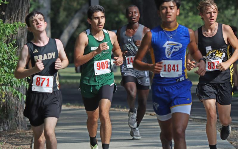(Photo/Liam Bailey) Gabriel Garcia of the Bucks’ varsity cross country team was their second best finisher and earned a medal for finishing in the top 20 runners in the Brownwood invitational, placing 18th overall. 