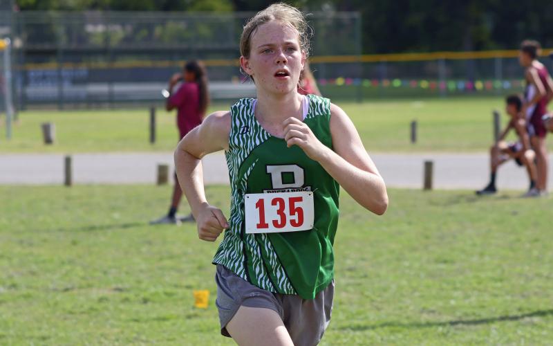 Audra Wimberley finished 37th, with a time of 18:59.37, out of 88 runners Wednesday, Oct. 4 at the Thrill of the Hill Invitational in Stephenville. Photo/Kylie Bailey