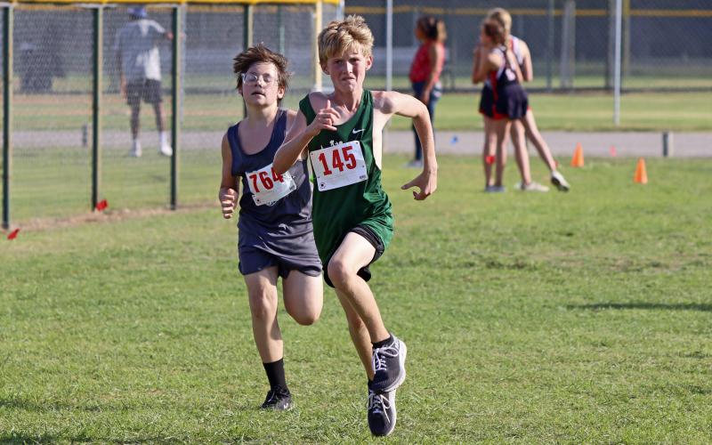 Sawyer Langham finished 25th, with a time of 16:54.11, out of 64 runners Wednesday, Oct. 4 at the Thrill of the Hill Invitational in Stephenville. Photo/Kylie Bailey