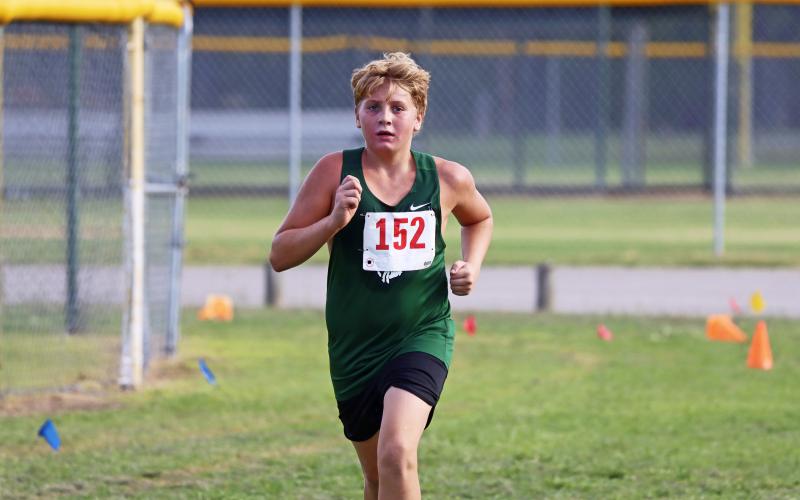Maliki Smith finished 56th, with a time of 20:32.11, out of 60 runners Wednesday, Oct. 4 at the Thrill of the Hill Invitational in Stephenville. Photo/Kylie Bailey