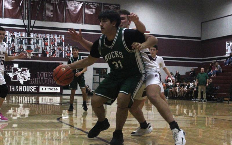 (Photo/Alex Kielar) Joacim Fernandez stepped in big for the ill Douglas White, scoring 11 points as the starting post for the Bucks in their road win over Millsap on Friday, Feb. 6. 