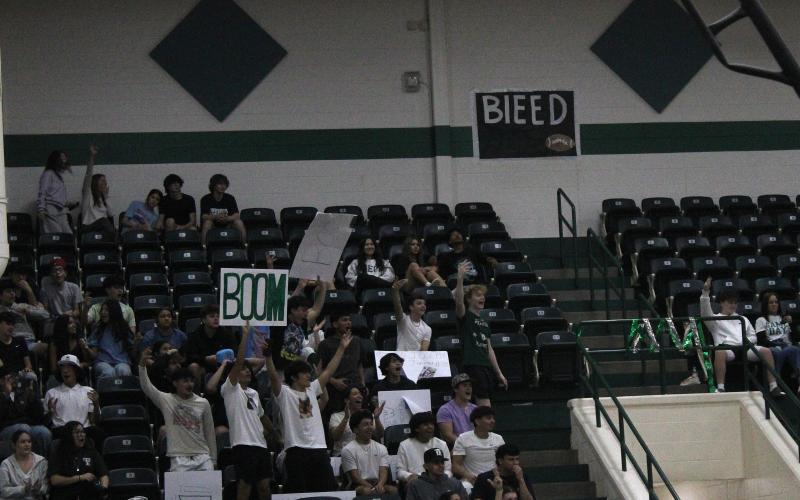 (Photo/Alex Kielar) The Breckenridge student section was electric on Senior Night, Friday, Feb. 13, as the Buckaroos handled the Comanche Indians, 63-42.
