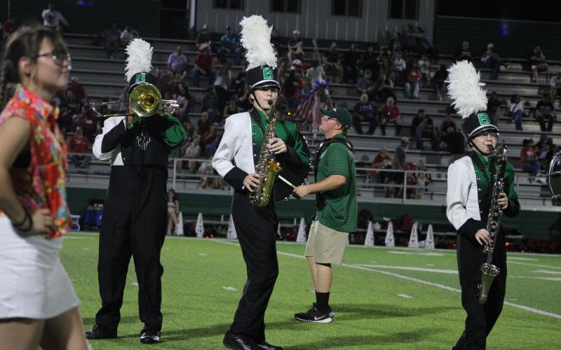 (File Photo/Alex Kielar) Jett Barrow performs during a Pride of Breckenridge Band halftime show earlier this year. Barrow was named first chair alto saxophone as one of four Buckaroos to advance to area competition from the all-region competition. 