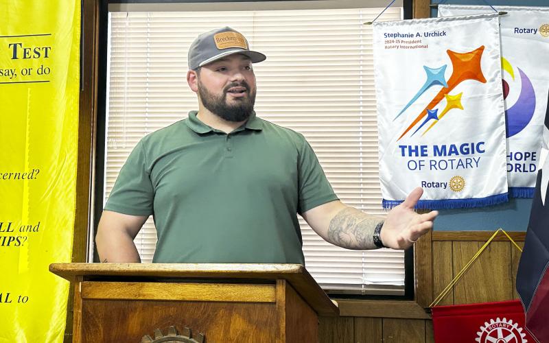 Stephens County Elections Administrator Jared McLane spoke Tuesday, Sept. 17 to the Rotary Club of Breckenridge during their weekly meeting. Photo/Mike Williams