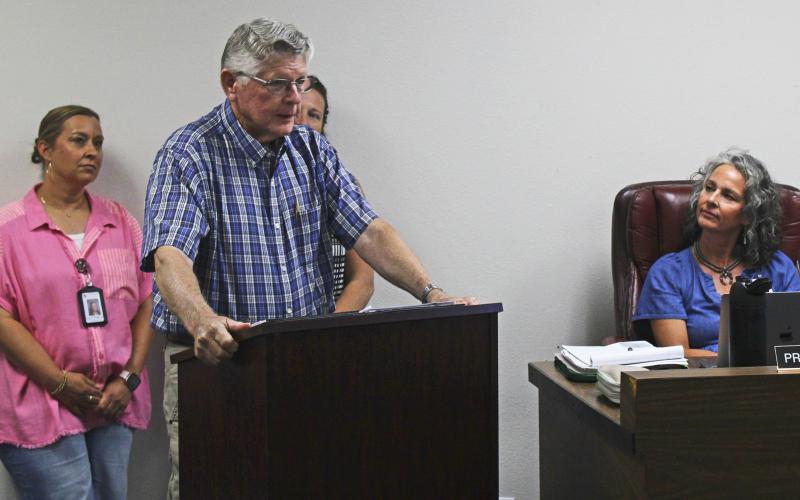 (Photo/Alex Kielar) Community member Carl Everett was leaning towards the option that didn’t pass but noted that he would vote for either of the two options presented as he was passionate about making changes to the Breckenridge ISD facilities in any capacity.
