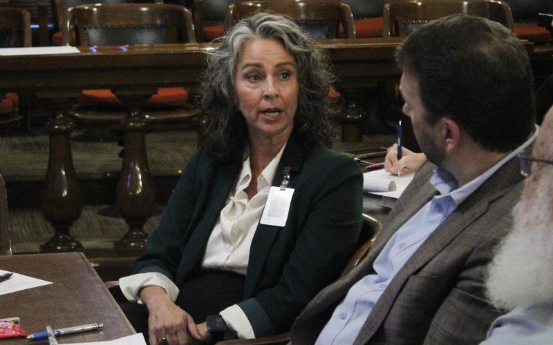 (Photo/Alex Kielar) Breckenridge ISD Superintendent Prairie Freeman talks about the suspension of SNAP benefits and how the school district can help assist families in their time of need. 