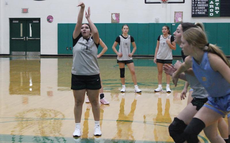 (Photo/Alex Kielar) Analia Palacios shoots a free throw during the Lady Bucks’ game against Huckabay in the Breckenridge-hosted scrimmage Saturday, Nov. 1. 