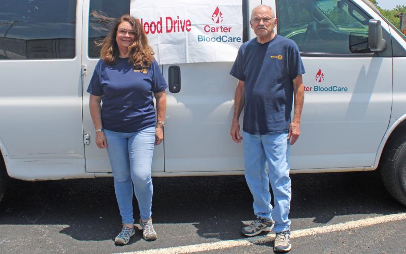 (Photo/Alex Kielar) Rotary Club of Breckenridge members Sherry and Les Strickland hold the Battle of the Badges blood drive every year in coordination with Carter BloodCare and will be holding another blood drive at TSTC Thursday, Sept. 4. 