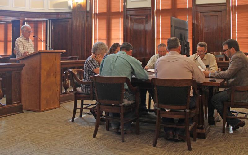 (Photo/Alex Kielar) The Stephens County Commissioners Court heard the proposed FY26 county budget and the certified tax values at their meeting Monday, July 28, presented by Chief Appraiser Will Thompson. 