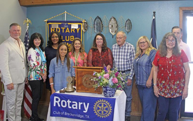 (Photo/Alex Kielar) Breckenridge Rotary Club members at a meeting earlier in the year in which Cynthia Norhrop was installed as the new president of the club. The Rotary Club will begin a new social hour for every fifth Tuesday of the month, starting Tuesday, Sept. 30. 
