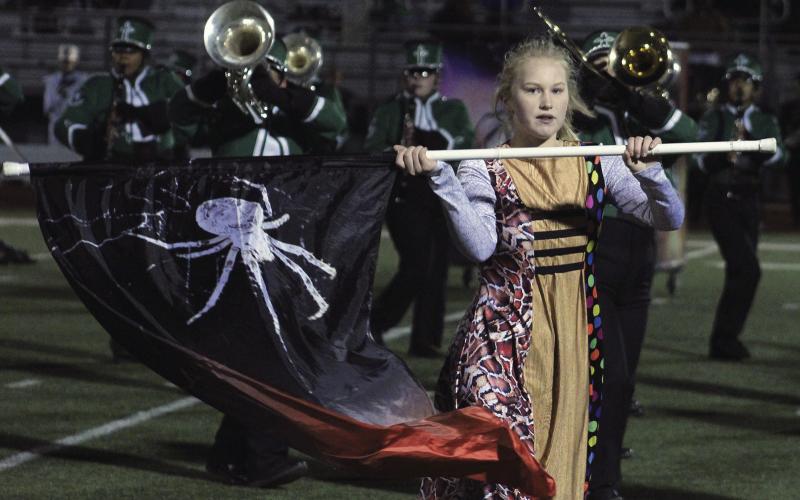 The Pride of Breckenridge High School performs during halftime of the Breckenridge-Boyd football game. The band wrapped up the marching season Saturday with a top-20 finish at the area competition.
