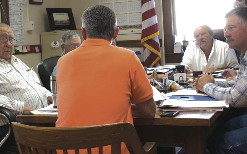 Certified Public Accountant Cameron Gulley fields questions from Stephens County commissioners.
