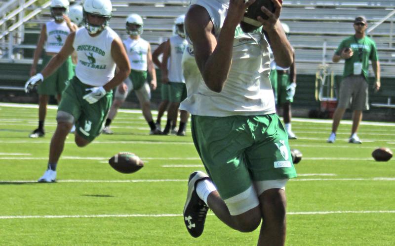 Breckenridge High School receiver Jaydon Cooper catches a touchdown. 