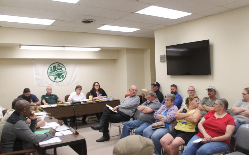 The city commissioner's meeting had over a dozen residents show up to voice their opinions on the public hearing item. After it was clarified, almost everyone left. BA photo by James Norman