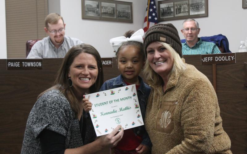 Kennadie Mathis won student of the month for East Elementary. BA photo by James Norman