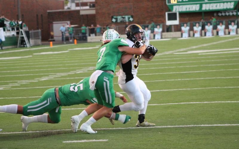 Breckenridge's defensive side of the ball was stout for most of the game, despite contending with short fields for a large part of the game. BA photo by James Norman