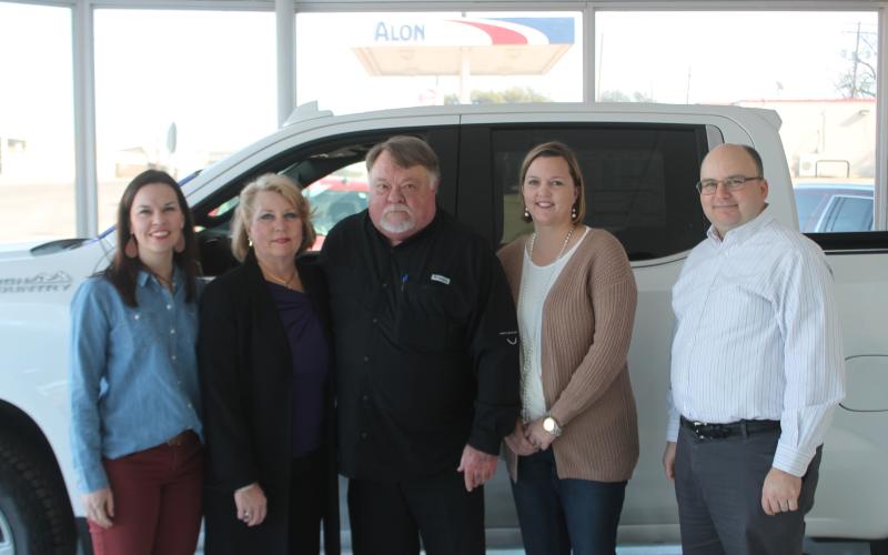 The Carstens have owned the dealership off Walker Street for 37 years. Pictured from left to right are Bonnie Aughenbaugh, Shelley Carstens, Stan Carstens, Julie McNett and Jonathan Newton. BA photo by James Norman