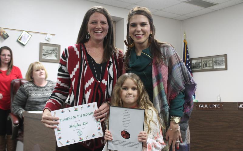 Kaylee Lee won student of the month for East Elementary. BA photo by James Norman