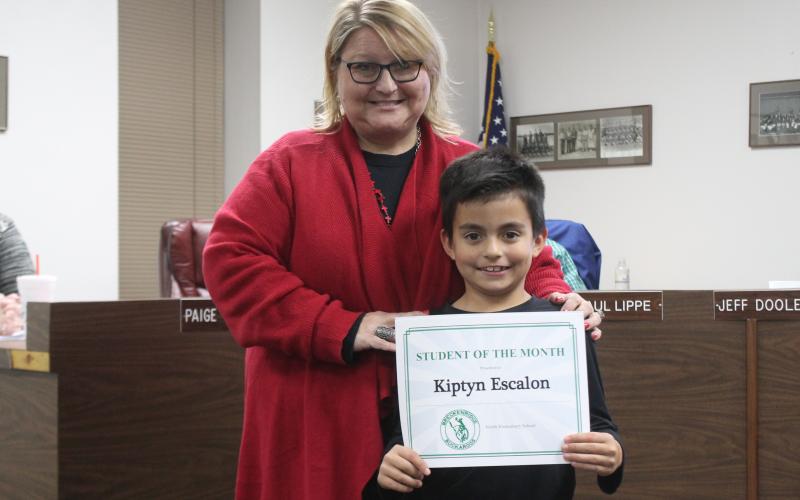 Kiptyn Escalon won student of the month for North Elementary. BA photo by James Norman