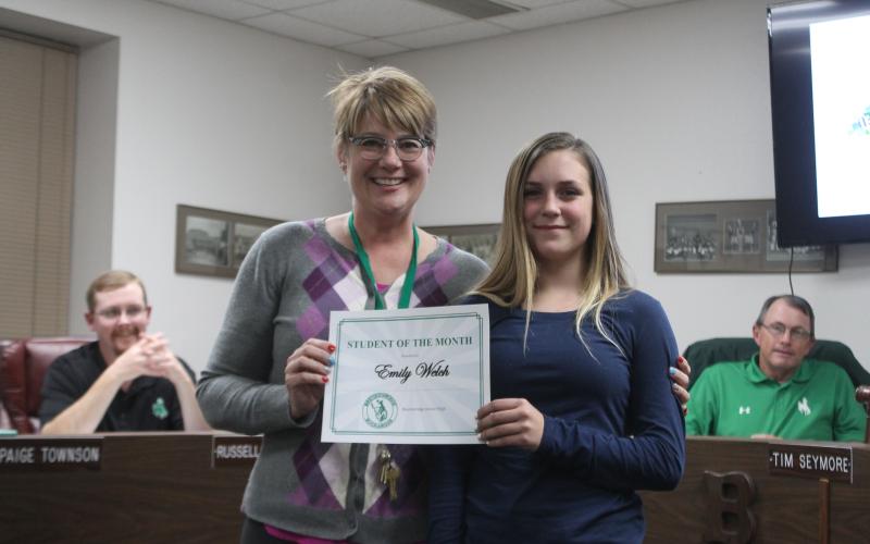 Emily Welch was student of the month at the junior high. BA photo by James Norman