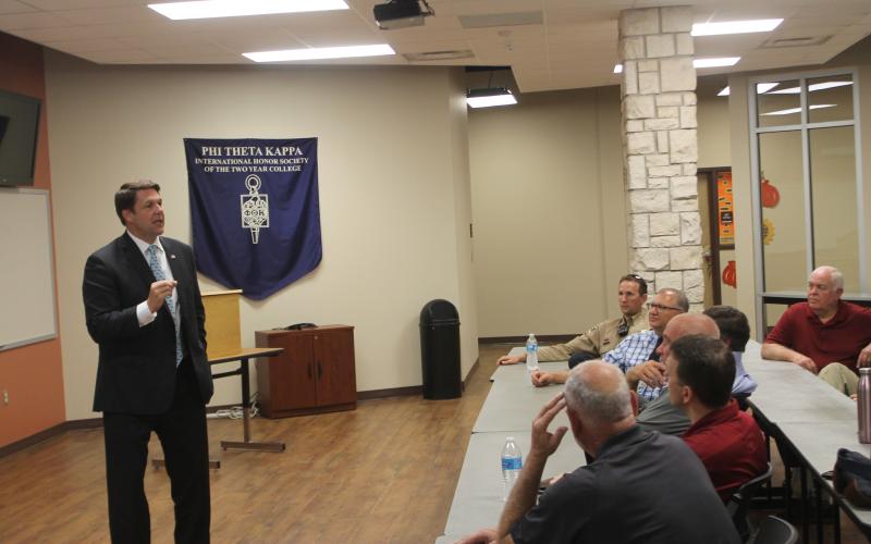 Jodey Arrington spoke to several officials from Stephens County and the city of Breckenridge. He covered several topics from the national and local level.