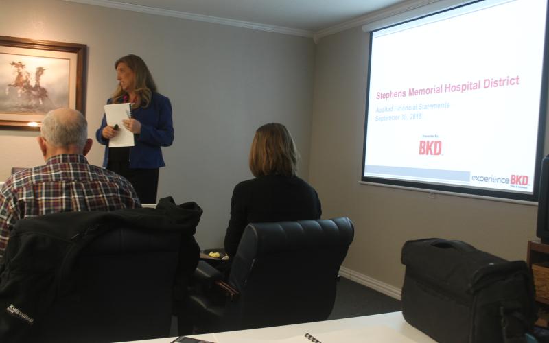 The Stephens County Memorial Hospital District Board Members received a presentation breaking down their audit for the last year, Thursday evening, Jan. 17. BA photo by James Norman