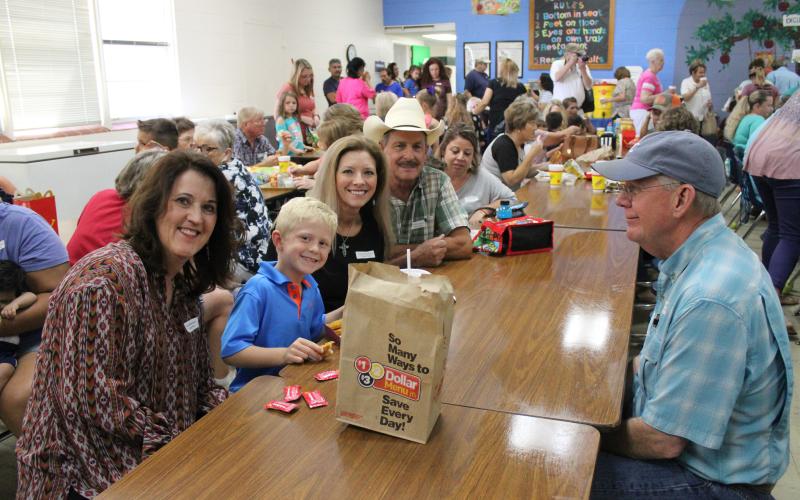 Kurt and Bonnie McClymond and Cody and Brenda Bradford came to have Grandparents Day lunch with their grandson, Cantyn McClymond, son of Luke and Chelsey  McClymond. McClymond is a first grade student at East Elementary.  BA photo by Jean Hayworth