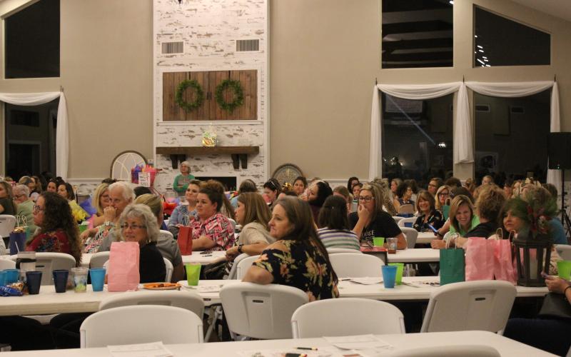 Chandelier Ridge was the site for the second annual SMH Auxiliary Bunco Night fundraiser. The event supports many of the big ticket items the SMH Auxiliary purchases each year. Currently, the auxiliary is furnishing a Hospice Room at SMH. BA photo by Jean Hayworth