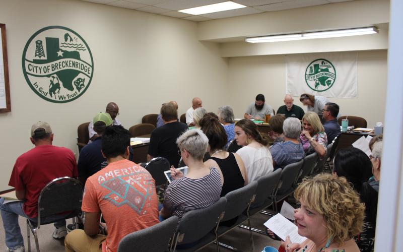 More than three dozen residents were in attendance at this month's city commissioner's meeting. BA photo by James Norman