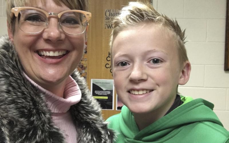 Eighth-grader Keaton Ragle won student of the month for the junior high. Photo contributed