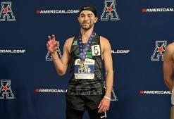 (Contributed photo) Chase Lehr, a 2023 graduate of Breckenridge High School, scored a first-place finish in the 800-meter run during the American Conference Indoor Track & Field Championship held Feb. 27-28 in Alabama. His success continued in 2026 American Conference Outdoor Championships where he scored a first-place finish last weekend. 